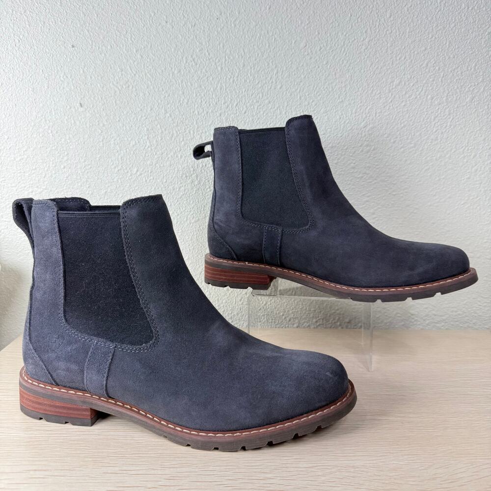 Ariat Navy Blue Suede Chelsea Ankle Boots